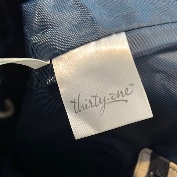 Blue and Cream Nautical Tote Bag with Anchor Emblem - Picture 2 of 6